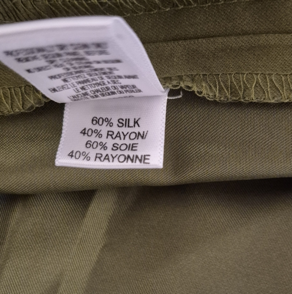 Vera Wang Olive Green Dress with Black Accents - Picture 8 of 9